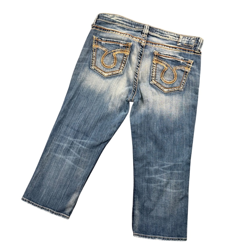 Vintage‎ Big Star Maddie Cropped Jeans Y2K Made in USA Mid Rise Denim 34x21